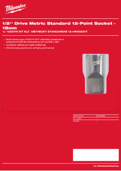 MILWAUKEE 1/2'' Drive Metric Standard 12-Point Socket 4932498828 A4 PDF
