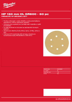 MILWAUKEE HP 150 mm HL GR 600 - 50 ks 4932499987 A4 PDF