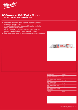 MILWAUKEE SAWZALL™ B. 100 x 25T - 5 ks 48475185 A4 PDF