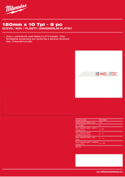 MILWAUKEE Universal Blades (Wood / Metal / Plastic) 48475092 A4 PDF
