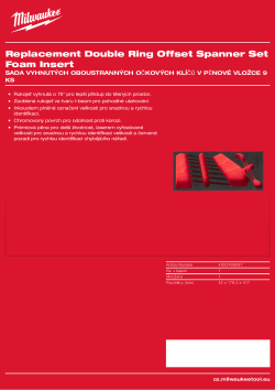MILWAUKEE Náhradní pěnová vložka pro sada vyhnutých oboustranných očkových klíčů 4932499087 A4 PDF