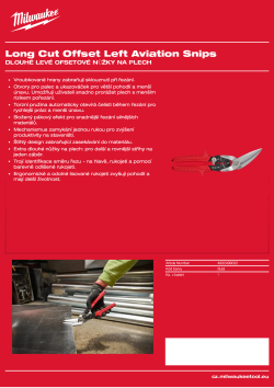MILWAUKEE Dlouhé levé ofsetové nůžky na plech 4932499022 A4 PDF