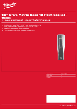 MILWAUKEE 1/2'' Drive Metric Deep 12-Point Socket 4932498839 A4 PDF