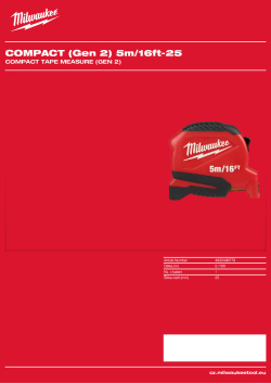 MILWAUKEE COMPACT Tape Measure (Gen 2) 4932498779 A4 PDF