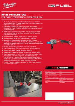 MILWAUKEE M18 FUEL™ prostřihovač plechu 3,5 mm 4933498982 A4 PDF