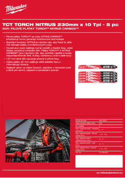 MILWAUKEE Pilový plátek TORCH™ NITRUS 230 x 10T - 5 ks 48476552 A4 PDF
