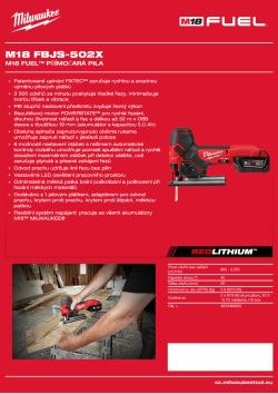 MILWAUKEE M18 FUEL™ přímočará pila 4933500556 A4 PDF
