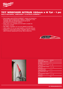 MILWAUKEE SAWZALL™ B. TCT WRECKER™ NITRUS 150 x 6T - 1 ks 48475271 A4 PDF