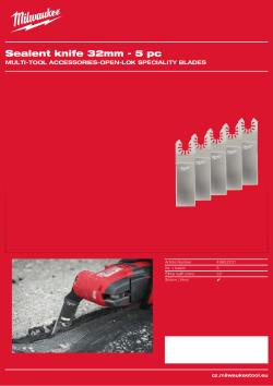 MILWAUKEE Široké nože na tmel z masivní nerezové oceli s bočně broušenými hranami, ideální pro řezání ze strany na stranu. Konstrukce s tenkým záběrem a možností hlubokého ponoření pro rychlé účinné odstraňování tmelu v dilatačních spárách. Zvýšená kotva 