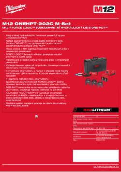MILWAUKEE M12™ FORCE LOGIC™ subkompaktní hydraulický lis s ONE-KEY™ 4933481033 A4 PDF