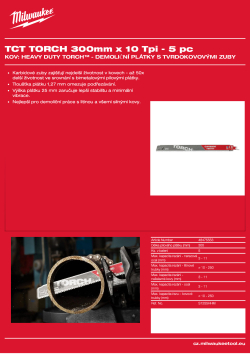 MILWAUKEE SAWZALL™ B. TCT TORCH™ 300 x 10T - 5 ks 48475553 A4 PDF