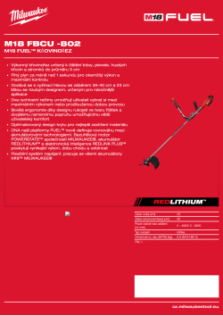MILWAUKEE M18 FUEL™ křovinořez 4933492299 A4 PDF