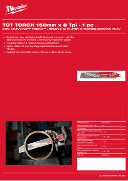 MILWAUKEE SAWZALL™ B. TCT TORCH™ 150 x 8T - 1 ks 48475201 A4 PDF
