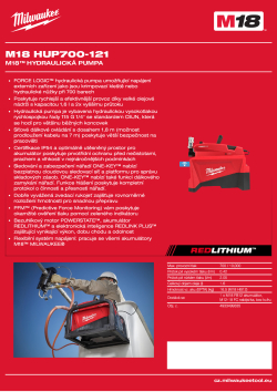 MILWAUKEE M18™ hydraulická pumpa 4933499335 A4 PDF