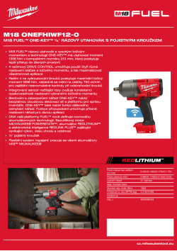MILWAUKEE M18 ONE-KEY™ FUEL™ ½″ rázový utahovák s pojistným kroužkem 4933499163 A4 PDF