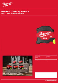 MILWAUKEE STUD™ Tape Measure (Gen 3) 4932498765 A4 PDF