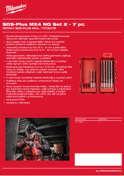 MILWAUKEE SDS-Plus MX4 drill bits 4932500061 A4 PDF