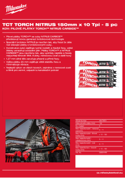 MILWAUKEE Pilový plátek TORCH™ NITRUS 150 x 10T - 5 ks 48476551 A4 PDF