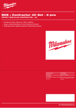MILWAUKEE Sada vrtáků SDS-Plus Contractor - 4C - 5 ks 4932498909 A4 PDF