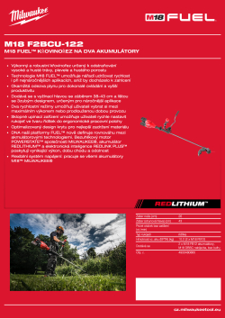 MILWAUKEE M18 FUEL™ křovinořez na dva akumulátory 4933480860 A4 PDF