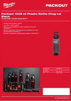 MILWAUKEE Plastová lahev PACKOUT™ 1005 ml černá 4932498640 A4 PDF