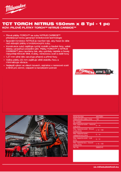 MILWAUKEE Pilový plátek TORCH™ NITRUS 150 x 8T- 1 ks 48475261 A4 PDF