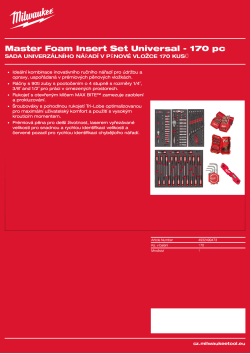 MILWAUKEE Sada univerzálního nářadí v pěnové vložce 170 kusů 4932499473 A4 PDF
