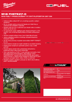 MILWAUKEE M18 FUEL™ prodloužený tyčový plotostřih 267 cm 4933492910 A4 PDF