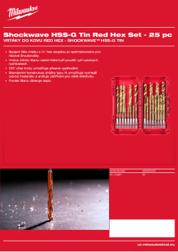 MILWAUKEE RED HEX - Shockwave HSS-TiN Drill Bits 4932500420 A4 PDF