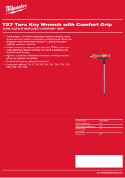 MILWAUKEE Klíč Torx s rukojetí comfort grip T27 4932498699 A4 PDF
