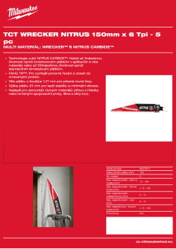MILWAUKEE SAWZALL™ B. TCT WRECKER™ NITRUS 150 x 6T - 5 ks 48475571 A4 PDF