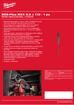 MILWAUKEE SDS-Plus MX4 drill bits 4932500056 A4 PDF