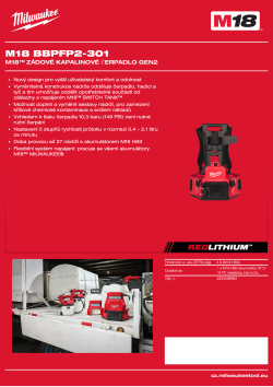 MILWAUKEE M18™ zádové kapalinové čerpadlo Gen2 4933498962 A4 PDF
