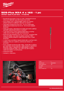 MILWAUKEE SDS-Plus MX4 drill bits 4932500059 A4 PDF