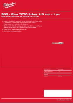 MILWAUKEE Stopka SDS-plus  115 mm 4932480690 A4 PDF
