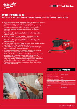MILWAUKEE M12 FUEL™ 150 mm excentrická bruska s oběžným kolem 5 mm 4933493650 A4 PDF