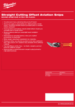 MILWAUKEE Rovné ofsetové nůžky na plech 4932499019 A4 PDF