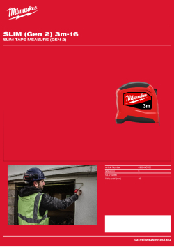 MILWAUKEE SLIM Tape Measure (Gen 2) 4932498782 A4 PDF