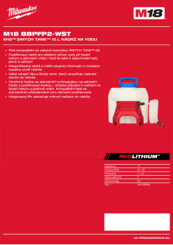 MILWAUKEE M18™ SWITCH TANK™ 15 l nádrž na vodu 4933498965 A4 PDF