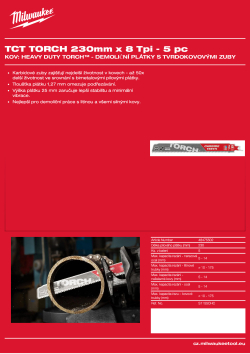 MILWAUKEE SAWZALL™ B. TCT TORCH™ 230 x 8T - 5 ks 48475502 A4 PDF