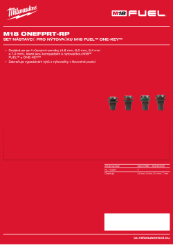MILWAUKEE Set nástavců pro nýtovačku M18 FUEL™ ONE-KEY™ 4932493546 A4 PDF