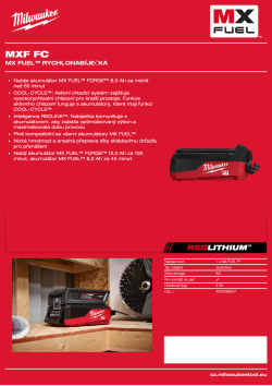MILWAUKEE MX FUEL™ rychlonabíječka 4933498547 A4 PDF