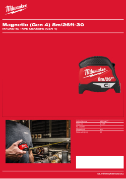 MILWAUKEE Magnetic Tape Measure (Gen 4) 4932498771 A4 PDF