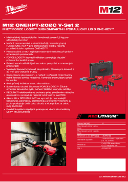 MILWAUKEE M12™ FORCE LOGIC™ subkompaktní hydraulický lis s ONE-KEY™ 4933481035 A4 PDF