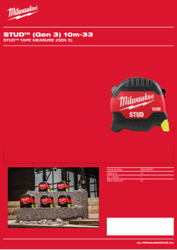 MILWAUKEE STUD™ Tape Measure (Gen 3) 4932498767 A4 PDF