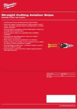 MILWAUKEE Rovné nůžky na plech 4932499018 A4 PDF