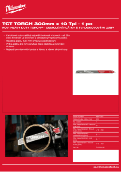 MILWAUKEE SAWZALL™ B. TCT TORCH™ 300 x 10T - 1 ks 48475253 A4 PDF