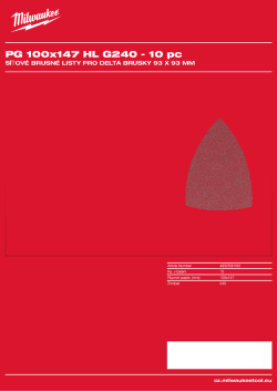MILWAUKEE Power Grid Mesh Sanding Sheets for Delta Sanders 4932500182 A4 PDF