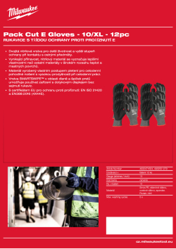 MILWAUKEE Rukavice proti proříznutí stupeň ochrany E balení 12 kusů XL/10 4932501279 A4 PDF