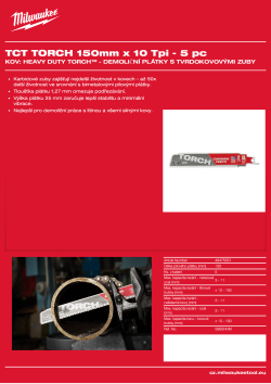 MILWAUKEE SAWZALL™ B. TCT TORCH™ 150 x 10T - 5 ks 48475551 A4 PDF